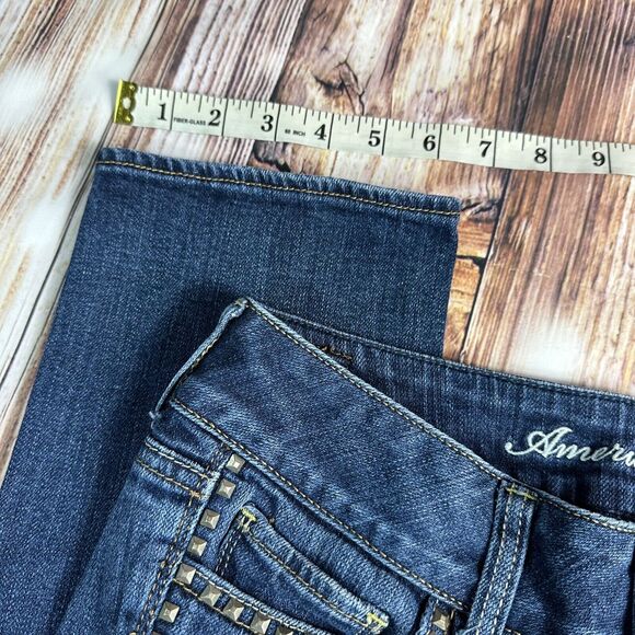 American Eagle ARTIST Size 4 Blue Low Rise Crop Capri Jeans Denim Pants 28x24 - Picture 5 of 9